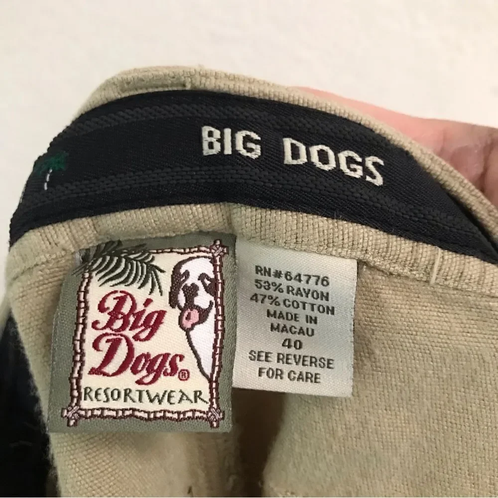 Vintage Big Dogs Resortwear tan cargo shorts  40‎